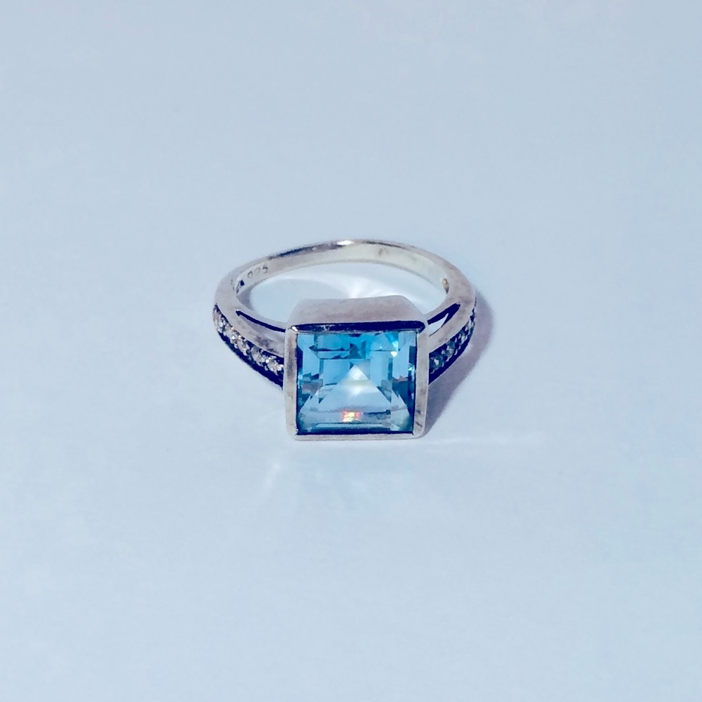Aqua Marine Spinel 925 Ring
